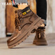 Yierkang Martin Boots Hombres de alta techo Botas de trabajo de combinación de suela gruesa para hombres E54301725 Dark Brown 40