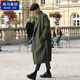 Cotton windbreaker jacket autumn and winter windbreaker men's mid-length Korean coat thickened warm coat black long [added cotton] XL (120-140Jin [Jin equals 0.5 kg])