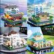 Neue Produkte und neue Produkte von vier berühmten Universitäten Tsinghua Peking University Studenten Gedenk Ornaments School Building Block Assembly Toys 6629-2 Peking University