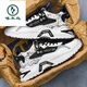 Pecker Chaussures masculines 2025 Printemps et automne Nouvelles chaussures décontractées à haut niveau Polymenal Chaussures sportives de tendance épaisse épaisses semelles résistantes à l'usure des chaussures tendance de papa blanches et noires [expédition 24h / 24] 42
