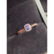 Qingmeng S925 sterling silver inlaid tanzanite ring, everyday versatile fine workmanship silver jewelry, light luxury natural gemstone entry-level model for men and women, tanzanite ring rose gold