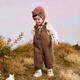 Mini Bala overalls, new winter double-sided velvet pants for boys and girls, warm styling trousers, dark coffee 50941 90