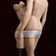 Sexy thong men's lace underwear, couples sexy ultra-thin open crotch, no need to take off temptation 7196 transvestite hidden JJ white single underwear self-masturbation valet