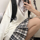 Aoyan Lai Xingxing Holds the Moon Muchuan Spring and Autumn V-neck Sweater Women JK Uniform DK Academy Style Couple Pullover Knit Sweater Long Sleeve White Men's S