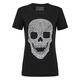 菲利普普兰（PHILIPP PLEIN）女士棉质水钻骷髅图案短袖T恤衫 WTK1283 PTE003N 黑色 XS