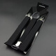 Limeng Men's Suspender Clip Adult Pants Suspenders Suspenders Suit Shirt Suspenders Men's Fat Elastic Shoulder Straps Black
