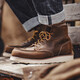 Maden 875 Botas de trabajo Botas de invierno Retro American Toe Toe Toe Toe Withide High-Top Have Crazy Horse Leather Boots Martin Boots Boots Beeswax Color #Size es demasiado grande, se puede disparar un tamaño más pequeño 42 (260 mm)