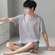 Yalu Modal Summer Pyjamas Herren dünne lose Shortsleeved Shorts für Sommersporthausbekleidungsanzug QDM3519# L