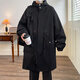Karuwei 300 Jin Jin is equal to 0.5 kg. Extra large size medium-length windbreaker men's fat hooded cotton coat men's 2025 new work coat black 7XL recommended 240-270 Jin Jin is equal to 0.5 kg