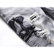 Moring Bull New High Street AM Trendy Jeans Herren zerrissener Cobra Sticker Leder Patch Elastizität Slim Black Black 3523 29