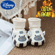 Disney baby shoes autumn and winter style baby shoes soft sole toddler shoes and socks without heels 0-12 months infant socks shoes cow white (spring and autumn style) 1 piece average size inner length 10.5cm recommended 0-3 months