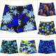 Swimming trunks for adults, handsome loose quick-drying printed swimming hot spring pants, boxer style, anti-embarrassing swimming, yellow 01 + swimming cap + swimming goggles + nose clip earplugs XL 3803 recommended 90-130Jin Jin equals 0.5 kg