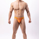 Captain Fearless Low Waist Sexy Stretch Tight Bottoming T Briefs Men's Mesh Breathable Slightly Transparent U Protruding Bag Thong Orange L