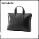 Samsonite chest bag men's soft cow leather waist bag crossbody bag light business shoulder handbag TK9 black