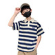 
McTicco boy polo shirt short-sleeved 2025 children's summer striped t-shirt big children's summer half-sleeved street-fried top trend 9850 blue + 5798 khaki [set] 160