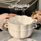 Xibai Shenggao Beauty Ceramic Bowl para el tazón de tazón de vegetales Tazón de sopa de doble oreja con tazones y chocas de tazones