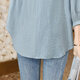 
Cypress Loose Bat Shirt Women's 2025 Autumn New Round Neck Pullover Wood Earrings Mid-Sleeve Shirt