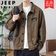 Jeep (Jeep) Jacke Herren Frühling und Herbst 2025 Neues Hemd Revers Herbst Herren Work Jacke Frühherbst-Jacke Top [Upgrade-Version] K12806 Black [Empfohlen 168-190jin [Jin Equals Equals]] 4XL