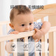 Angi bébé berceau en bois massif lit de bébé sans peinture épissage grand lit multitifonctionnel nouveau-né BB shaker lit d'enfants mobiles + tapis marron + couronne cinq pièces trésor de dragon beige chanceux