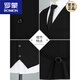 Romon Men's Suit Vest Business Professional Gest Groom Best Man Wedding Vest Brother Group Clip Clip de cheval Gris Gris Five-Bar Pocket B Style 3xl 170-180JIN [Jin est égal à 0,5 kg]