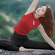 Shuangxiu New Chinese Style Yoga Wear for Women 2024 New Autumn and Winter High-end Professional Pilates Beautiful Red Sports Vest Black Top Dragon Ink Print Suit XL 120-135