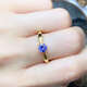 Wei Ci Congli natural tanzanite ring women's S925 silver gold color fashion classic white gold tanzanite sterling silver ring gold color