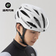Rock Brothers Bicycle Helmet One-piece Cycling Helmet with Goggles Mountain Road Bike Safety Hat Gradient Brown Gray Mirror
