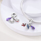 Drjefun Original DIY-Perlen Silber-plattierter Perle-Perlen-Pendell-Pan-Familie-Armband für Halsketten, vierblattklee, unendlicher Glücksanhänger KJC691 Vierblattklee, unendlicher Glücksanhänger Anhänger