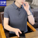 罗蒙（ROMON）白色冰丝短袖t恤男夏季薄款潮流修身半袖体恤休闲纯色带领polo.衫 1365白色 M