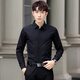 
Zuo Shangniao long-sleeved shirt men's summer thin slim solid color work professional formal wear casual Ai Tao top slim inch clothes white single piece XL-suggested 105-125Jin [Jin equals 0.5 kg]