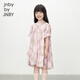 Jnby por Jnby Jiangnan Buyi Ropa para niños Cotton Cotton Vestido de manga corta Casual cómoda Chica de verano 1o4g13940 690/polvo mixto 130 cm