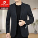 Pierre Cardin Woolen Suit Business Casual Men's Jacket Autumn and Winter Single Suit Slim Young and Middle-aged Suit 82162 Black Fine Line 185/2XL160-170Jin Jin is equal to 0.5 kg