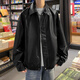 Shelley Jones American Retro Leather Jacket for Men and Women Spring and Autumn New Style Handsome Trendy Top Clothes Loose Casual Couple Jacket Black XL Recommended 125-140 Jin Jin equals 0.5 kg