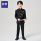 Luo Meng children's Chinese style suit suit boy tunic suit host speech suit new Chinese style performance suit black 170