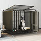 Congteng Dog Cage Indoor Large Dog Medium Bold Square Tube Toilet Border Shepherd Household Six-Sided Golden Retriever Labrador Cage White#Upgraded Three-Sided Full Tube#2.0 Bold Square Tube Style 125*95*110#Suitable for naughty large dogs