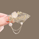 Duti antique flower metal hairpin temperament hairpin female side clip niche duckbill clip new bangs clip Hanfu headdress glazed camellia - one pair
