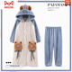 Cat Man (MiiOW) winter men's coral velvet nightgown with velvet thickened autumn and winter flannel men's robe warm pajamas set bathrobe velvet robe: L6187 Shark Men's L