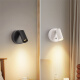 Clcey Wall Lampe Nacht Leselampe Einfaches Laden ohne Installation Keine Verkabelung Schlafzimmer rotierende magnetische LED-Lampe Kleines Scheinwerfer 35 3527-Schwarz 9 cm-monochrom weißes Licht 3W-Volles Licht