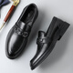 Cartelo Men's Mood Business Chaussures en cuir décontractées Plaid à bout de souffle, Chaussures en cuir formelles Men 9902 Black 39