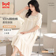 
Cat man [anti-mites and antibacterial pure cotton] women's pajamas nightgown women summer French sweet lace princess style beige L
