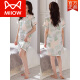 Catman (MIIOW) LUXE LUXE LUXE LUXE LUXE LUXEUR HEURNE DE TERME NOUVEAU MANGE DE NIGHTOWS à manches à manches courtes pour 2024 pour le MD9926 M de la soie d'été pour femmes (poids recommandé 85-105 Jin [Jin est égal à 0,5 kg]))