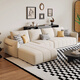 Jian Xin Stoffsofa Chenille Modernes einfaches Sofa Wohnzimmer kleines und mittleres Apartment Drei-Personen-Konkubine-Ecksofa 826