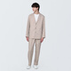 MUJI Men's Jacket Long Sleeve Men's Jacket Men's Spring and Autumn Suit Small Suit AC1W3A4S Light Beige XL (180/104A)