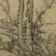 元李衎双松图古代山水画卷轴名画复仿古画中式挂画 元李衎双松图12805 40X68厘米（喷绘画心尺寸） 装裱乳白色卷轴（宣