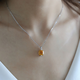 GEM STONE KING 3.22 carat citrine necklace 925 silver inlaid with colored gemstones light luxury fashion birthday gift for girls