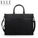 ELLE HOMME Business Men's Briefcase Fashionable Canvas Crossbody Handbag Casual 14-inch Computer Bag 02210 Black