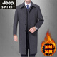 Jeep Spirit Long Wool Plush Chop para hombres sobre la rodilla Otoño e Invierno Ropa para personas de mediana edad y ancianos además de la gabardina de lana en terciopelo para hombres Long Navy Azul (sin terciopelo agregado en primavera y otoño) M 170 sugiere 100-125 Jin [Jin equivale a 0.5 kg]