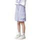 Nickybaby Girls Sport Shorts Sommer 2025 Neue Kinder fünf Punkte Hose Dünne Sommer mittelpants Mädchen große Kinder Arbeitshosen 9922 Weiß + 18442 Lila 170 cm