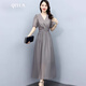 QIYUN品牌女装 新款天丝连衣裙女2024年新款夏季品牌高端欧货气质长裙 紫粉色 XL 【建议115-124斤】