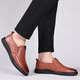 
DICK LANE Dick Renne brand beanie shoes for men 2025 new men's casual leather shoes for footwear and one footwear single shoes for men soft face soft sole men's shoes 825 brown 38